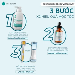 Combe Serum dưỡng nang tóc & da đầu Bio-placental và Lăn kim tay 0.5mm