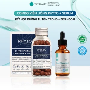 [COMBO] Serum dưỡng nang tóc & da đầu Bio-placental và Viên uống Phyto giúp giảm rụng tóc, hỗ trợ mọc tóc