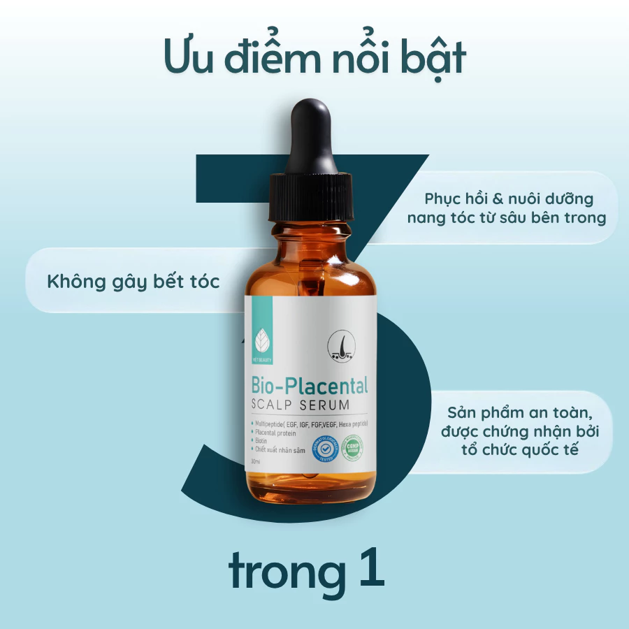 Combo serum dưỡng nang tóc Bioplacental & xịt mọc tóc RCP Việt Beauty GIÁ SIÊU TỐT
