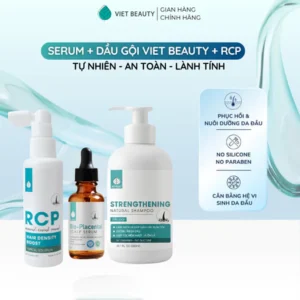 Combo chăm sóc tóc toàn diện Dầu gội Việt Beauty 300ml + Xịt mọc tóc RCP + Serum dưỡng nang tóc Bioplacental